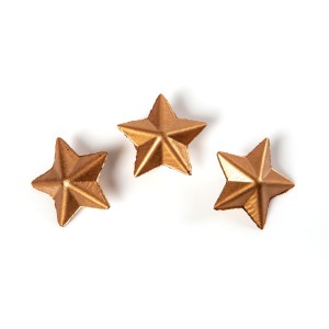 4 Piccole Stelle Bronzo 3D (2,5 cm) - Cioccolato Fondente
