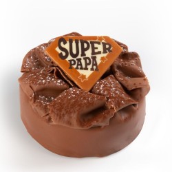 1 Decorazione Super Papà grande (8 cm) - Cioccolato bianco. n°1