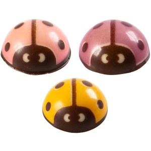 3 Coccinelle ( 2,2 cm) - Cioccolato bianco