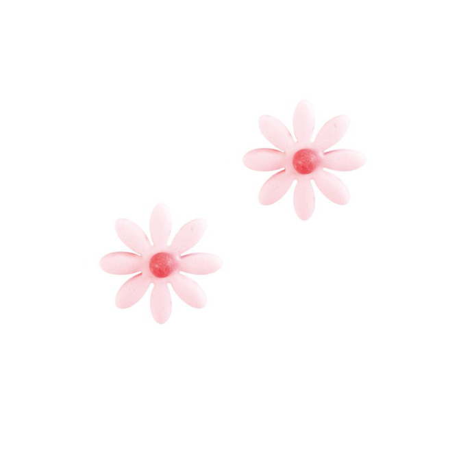 2 Margherite rosa piccole (Ø 2 cm) - Zucchero 