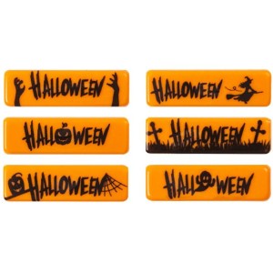 5 Wafer Halloween Arancia 4,5 cm - Cioccolato Bianco