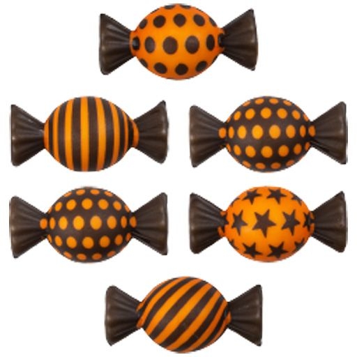 5 caramelle di Halloween 2D - Cioccolato fondente 