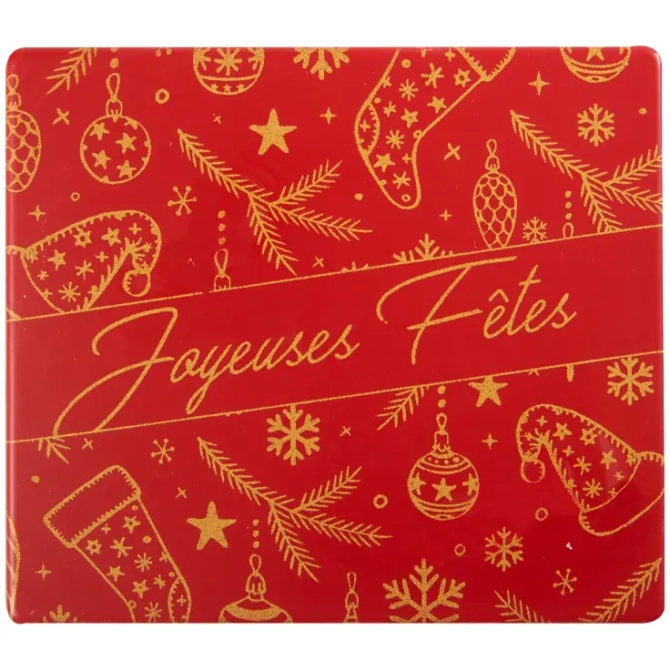 2 Tronchesi Buone Feste Rosso / Oro 9 cm - Cioccolato 