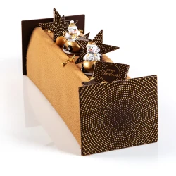 2 Stelle Dorate a Pois (5, 5 cm) - Cioccolato. n1
