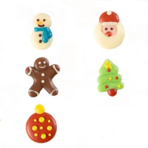 Assortimento di 6 decorazioni natalizie - Cioccolato bianco