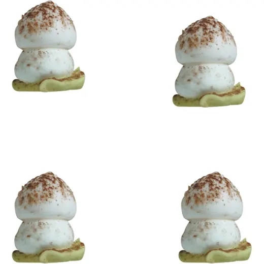 4 Funghi con Foglia Marmorizzata Marrone (2, 7 cm) - Zucchero 