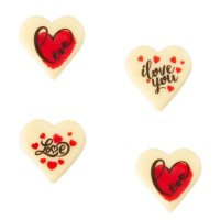 4 Cuori d'amore (3 cm) - Cioccolato bianco