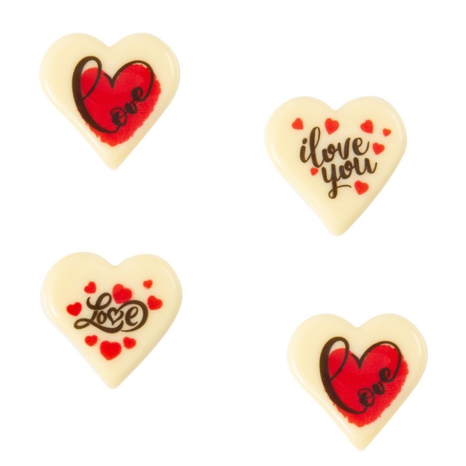 4 Cuori d amore (3 cm) - Cioccolato bianco 