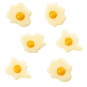 Assortimento di 6 Uova Fritte (2 cm) - Cioccolato Bianco