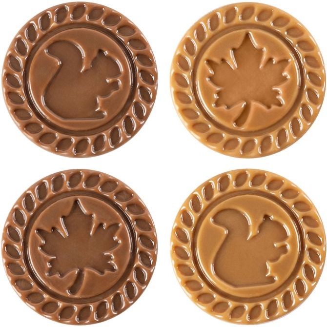 2 Decorazioni Autunnali  3, 8 cm - Cioccolato 