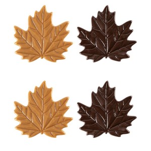 2 Foglie Autunnali 5,5 cm - Cioccolato