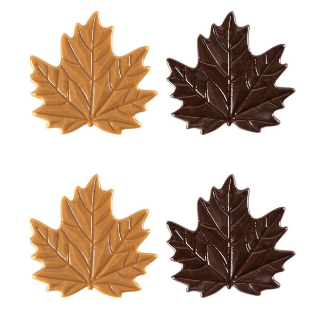 2 Foglie Autunnali 5, 5 cm - Cioccolato 