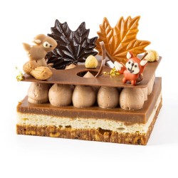 2 Foglie Autunnali 5, 5 cm - Cioccolato. n1