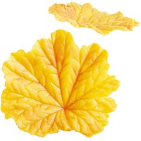1 Foglia autunnale gialla 5,5 cm - Cioccolato bianco
