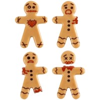 4 terrificanti omini di pan di zenzero di Halloween da 4,4 cm - Cioccolato