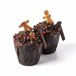 4 terrificanti omini di pan di zenzero di Halloween da 4, 4 cm - Cioccolato. n1
