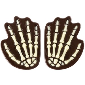 2 mani scheletro 4,9 cm - Cioccolato