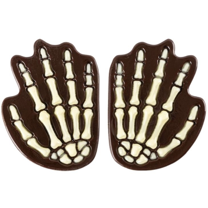 2 mani scheletro 4, 9 cm - Cioccolato 