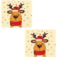 2 tappi terminali per tronchetto di Natale Elk (9 cm) - Cioccolato bianco