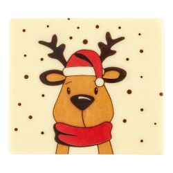 2 tappi terminali per tronchetto di Natale Elk (9 cm) - Cioccolato bianco. n1