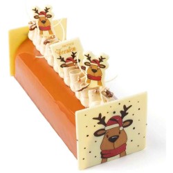 2 tappi terminali per tronchetto di Natale Elk (9 cm) - Cioccolato bianco. n2