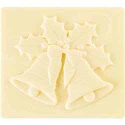 2 tappi terminali per tronchetto di Natale a forma di campana (9 cm) - Cioccolato bianco. n1
