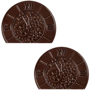 2 tappi terminali a forma di orologio (10 cm) - Cioccolato fondente