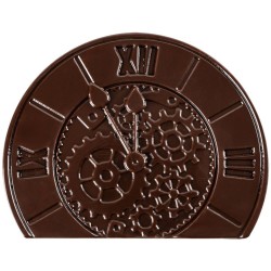 2 tappi terminali a forma di orologio (10 cm) - Cioccolato fondente. n1