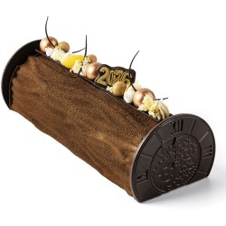 2 tappi terminali a forma di orologio (10 cm) - Cioccolato fondente. n2