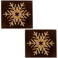 2 tappi terminali per tronchetto di Natale a forma di stella dorata (9 cm) - cioccolato fondente