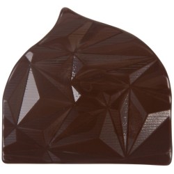 2 tappi terminali per tronchetto di Natale a forma di goccia in rilievo (8 cm) - Cioccolato fondente. n1