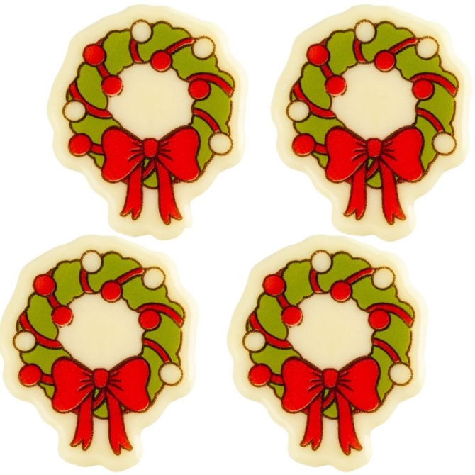 4 ghirlande natalizie (3 cm) - cioccolato bianco 
