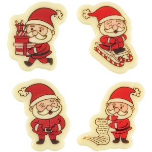 4 Babbi Natale (4,5 cm) - Cioccolato bianco