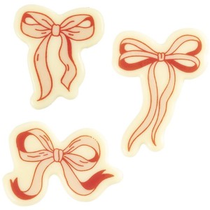 Assortimento di 3 tavolette di cioccolato con fiocco rosa - cioccolato bianco