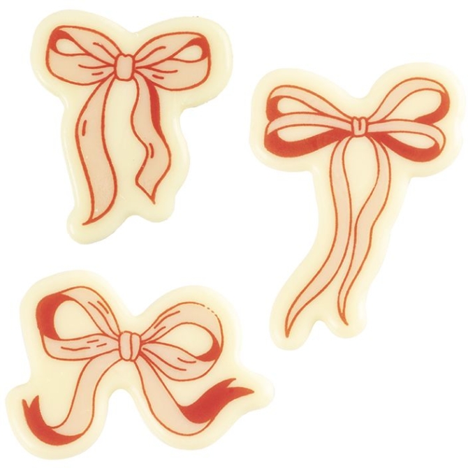 Assortimento di 3 tavolette di cioccolato con fiocco rosa - cioccolato bianco 