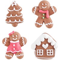 Assortimento di 4 biscotti di Natale (3 cm) - Zucchero