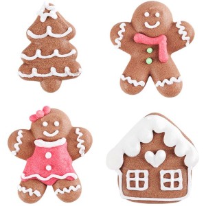 Assortimento di 4 biscotti di Natale (3 cm) - Zucchero