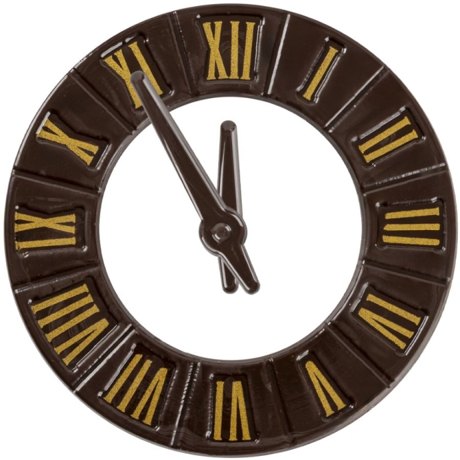 1 Orologio con Lancette (12 cm) - Cioccolato Fondente 