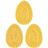 3 Uova di Pasqua decorate 4,3 cm � Cioccolato bianco