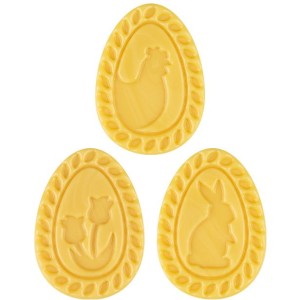 3 Uova di Pasqua decorate 4,3 cm � Cioccolato bianco