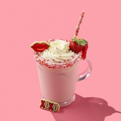 Set di 6 decorazioni per San Valentino al cioccolato bianco. n�1