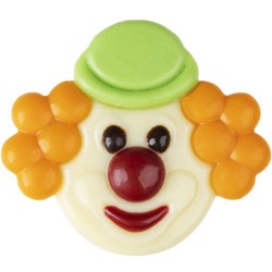 2 teste di clown (4 cm) � Cioccolato bianco. n�1
