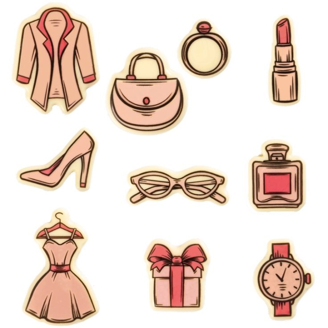 Set di 10 decorazioni alla moda � Cioccolato bianco 