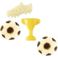 Set di 4 decorazioni calcio (3 cm) � Cioccolato bianco