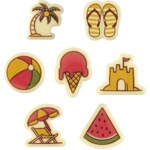 Set di 7 decorazioni estive (4 cm) � Cioccolato bianco