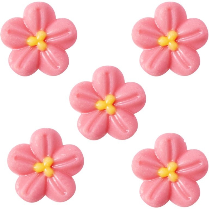5 mini fiori rosa (� 2 cm) � Cioccolato bianco 