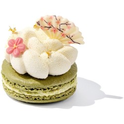 5 mini fiori rosa (� 2 cm) � Cioccolato bianco. n�2