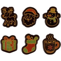 6 statuine natalizie (3,9 cm) � Cioccolato fondente