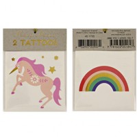 2 tatuaggi di unicorno e arcobaleno