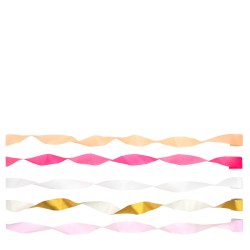 5 Stelle filanti di carta crespa - Pastello. n1